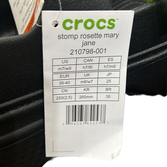 Crocs Stomp Mary Jane Woman’s Size 9 Black Rosette Platform Gothic Punk READ - Picture 11 of 14
